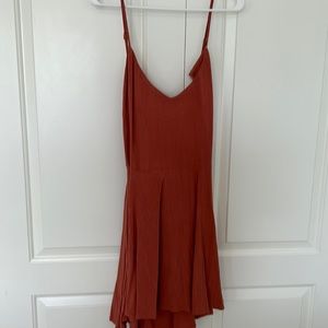 Fit and flare burnt orange summer dress